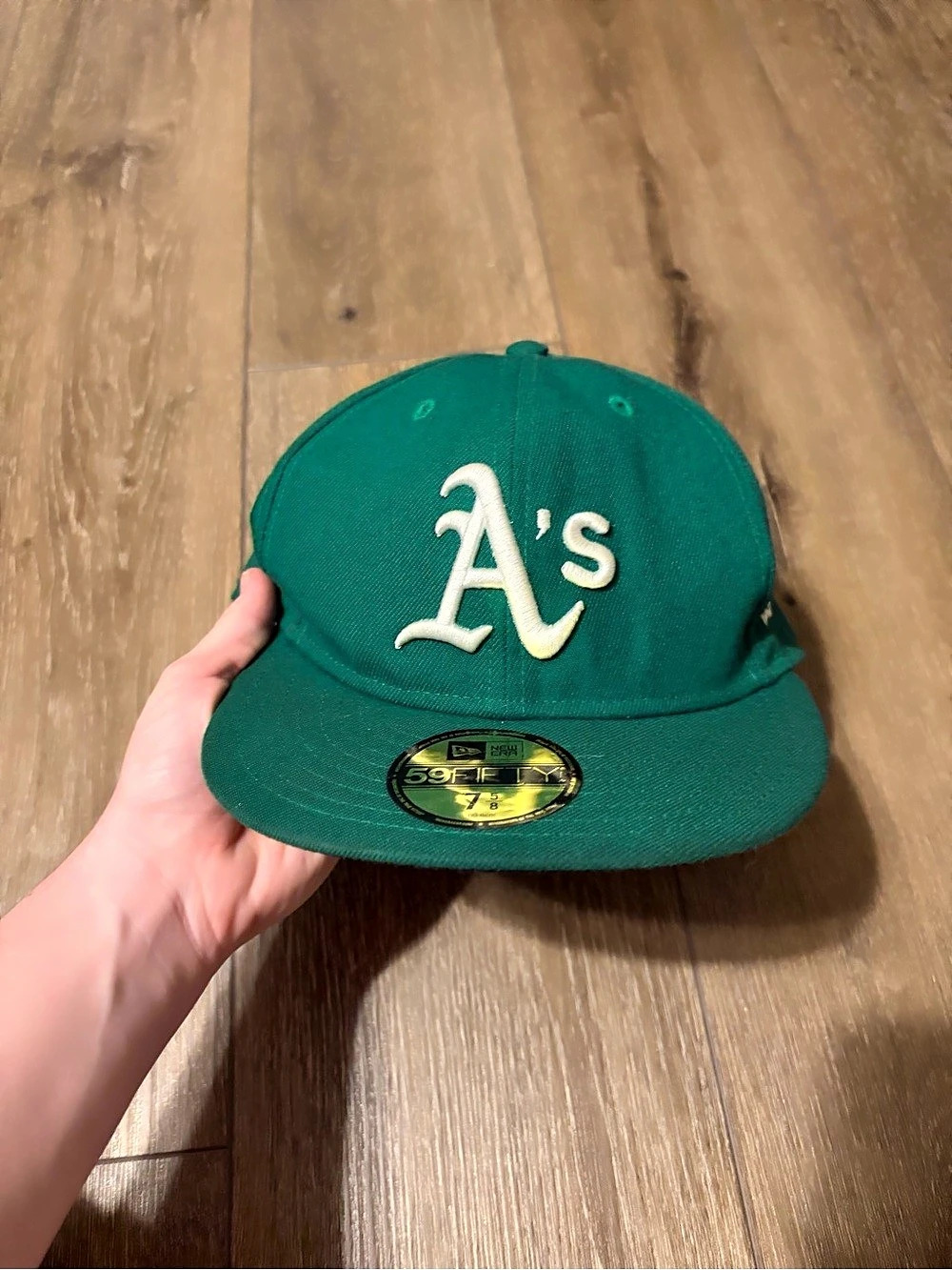 New Era Oakland Athletics MLB 59FIFTY Fitted Hat Green & White 7 5/8